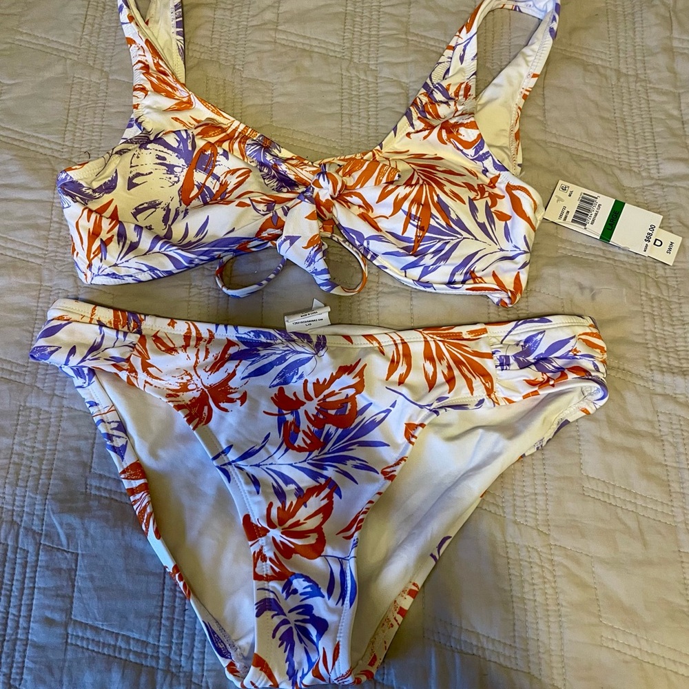 Lucky Brand Purple and Orange Floral Bikini